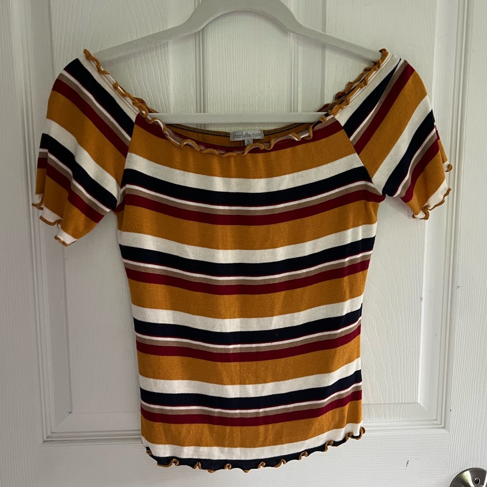 Off the shoulder stripped top